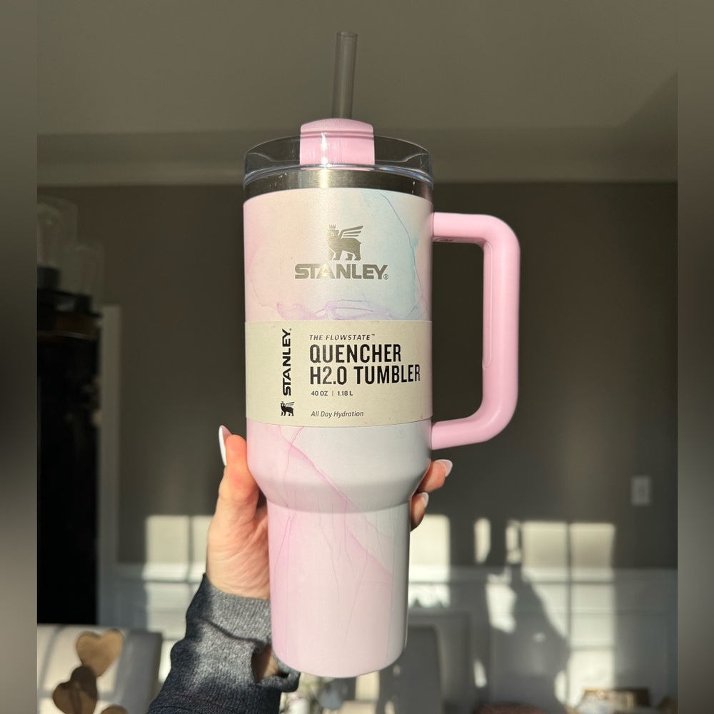 WATERCOLOR TULLE 🩷 Stanley 40 oz Stainless Steel H2.0 Flowstate Quencher